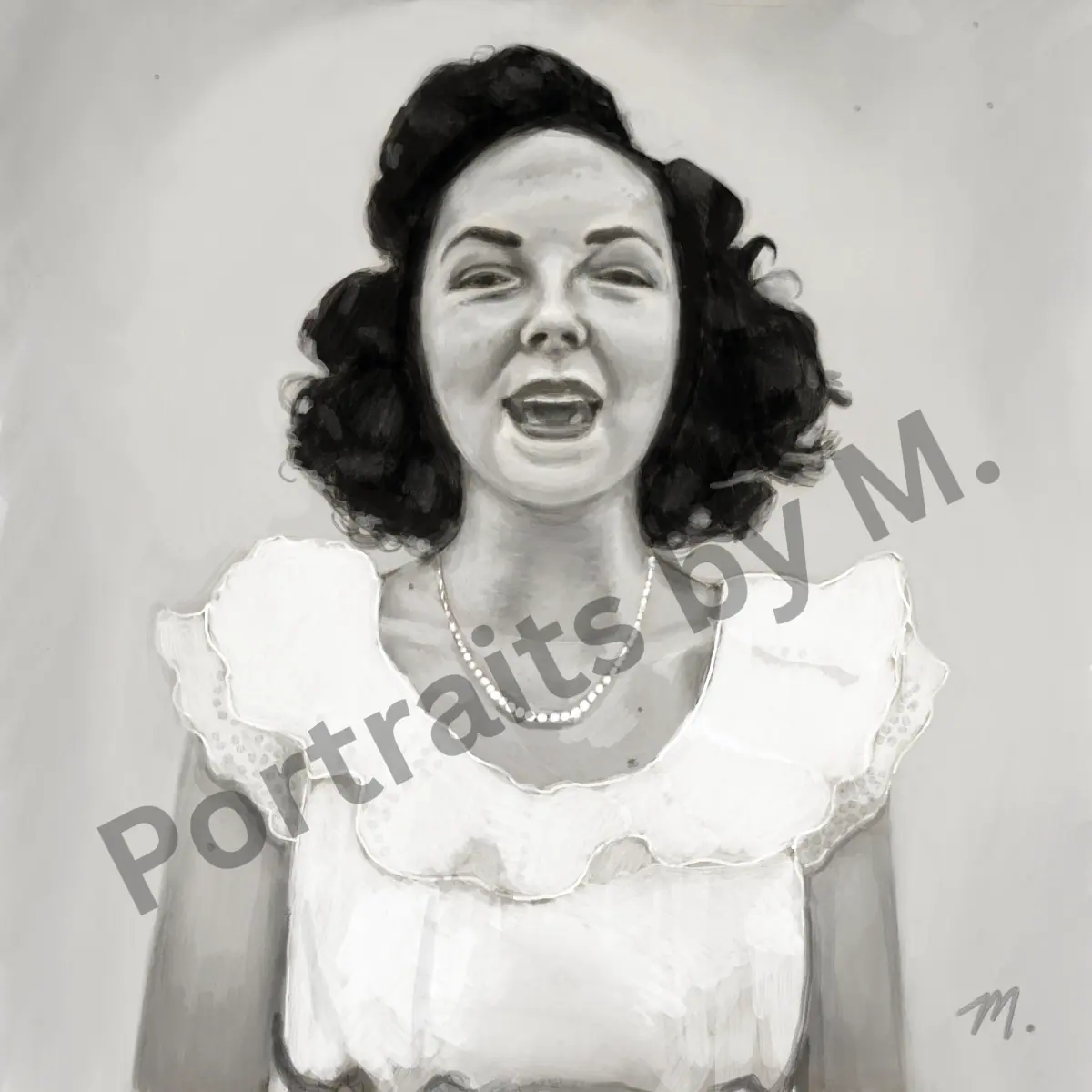 Fully detailed illustrated portrait with rich background and texture.