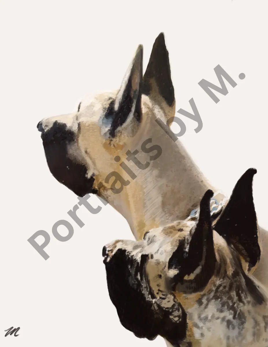 Fully detailed illustrated portrait with rich background and texture.